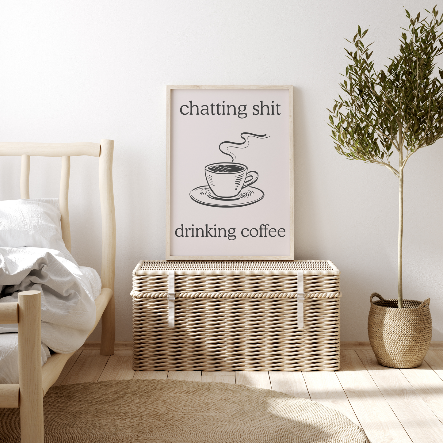 Chatting Shit Drinking Coffee Print