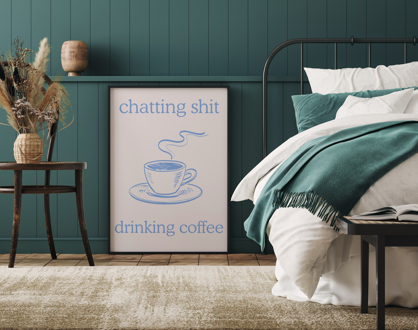 Chatting Shit Drinking Coffee Print